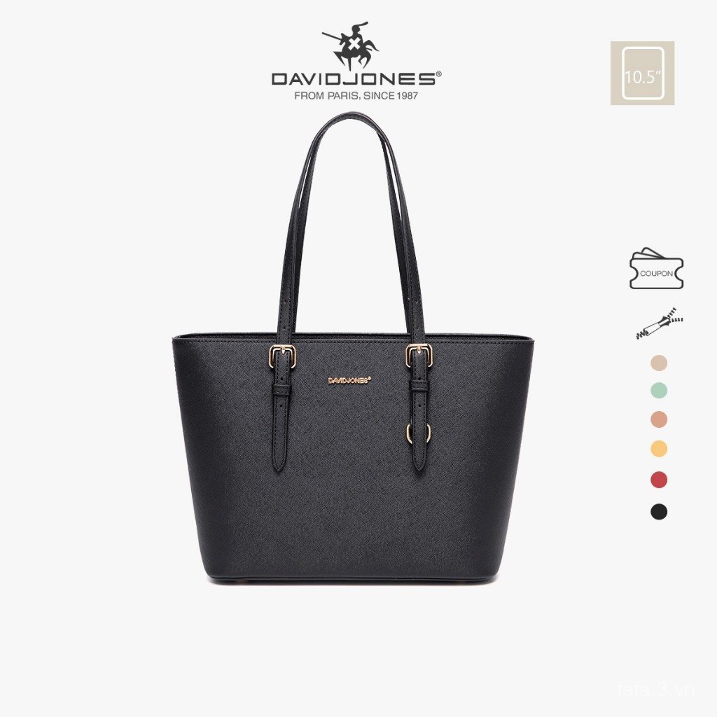 Túi đeo vai da PU David Jones Paris, túi tote cỡ vừa dành cho nữ. R7LS