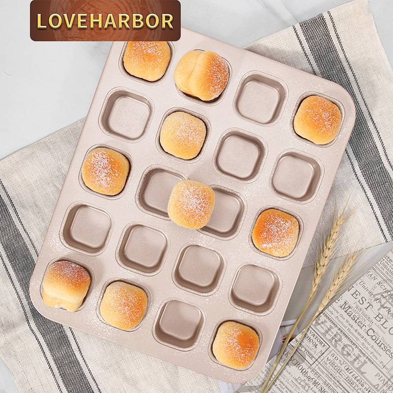 Square 20-Piece Mini Small Cake Mold Non-Stick Cake Baking Pan Mold pZGx