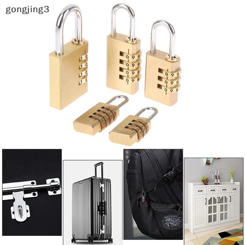 Gongjing3 Đồng Thau Mini 3 / 4 Chữ Số Mã Số Lo Lo Lo Có Thể Đặt Lại Cho Túi Du Lịch Cửa Tủ th