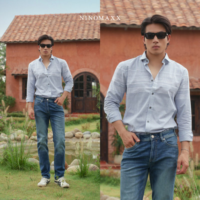 Quần Jean Nam Ninomaxx Form Tapered Xanh Dương FLEXFORM DENIM Co Dãn Linh Hoạt Siêu Mát Thoáng Khí 2508003