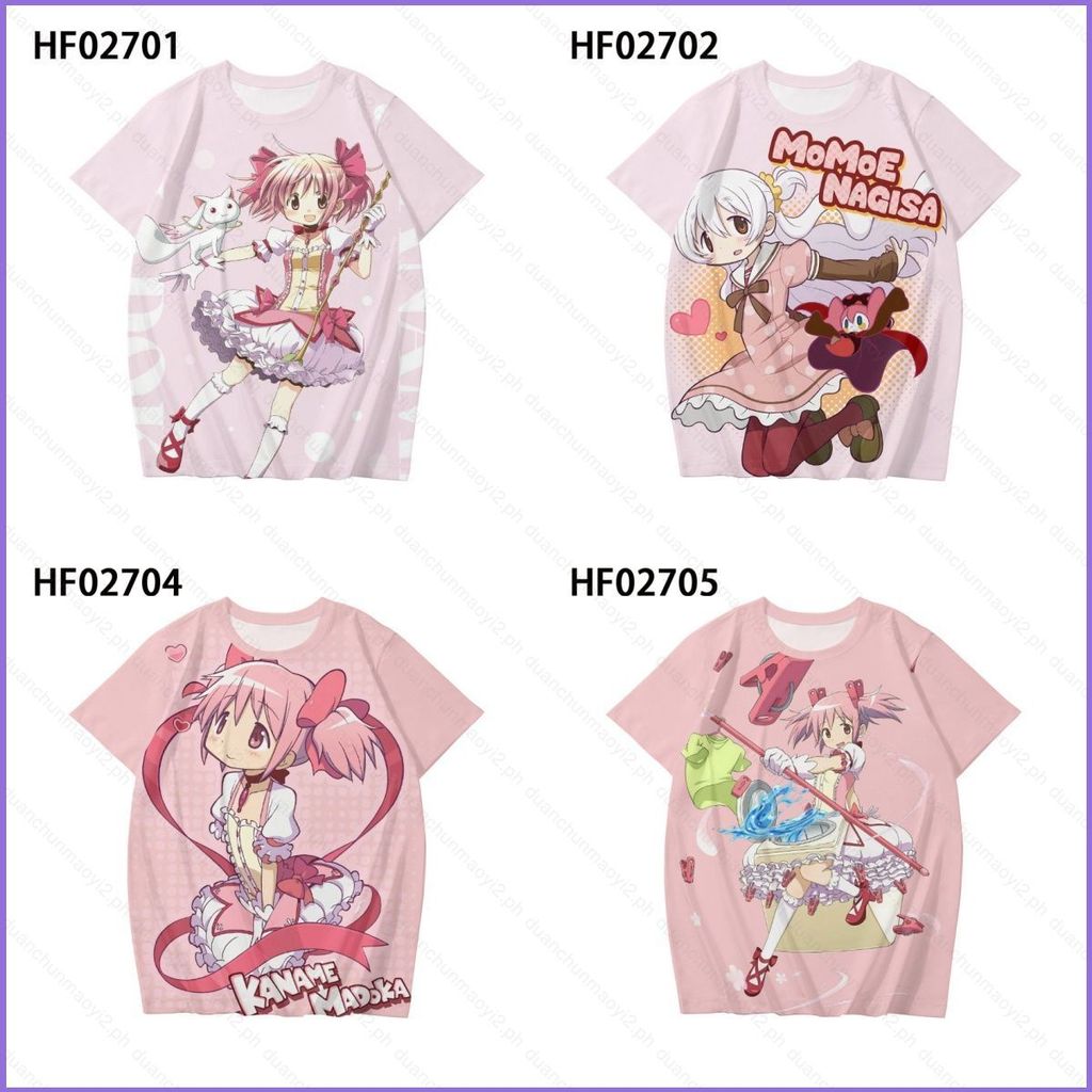 DC2 Puella Magi Madoka Magica Kaname Madoka Akemi Homura Cosplay vải 3D mùa hè Áo thun Anime tay ngắ