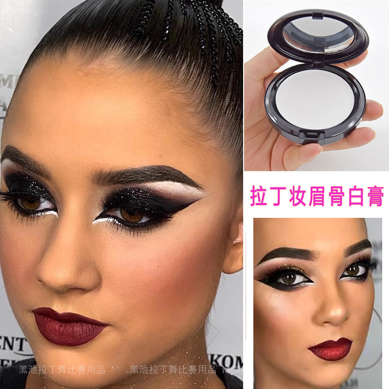 Latin Dance Lông Mày Xương Trắng Kem Nền Trắng Nguyên Chất Giáng Sinh Halloween Nữ Mặt Ma Geisha Tra