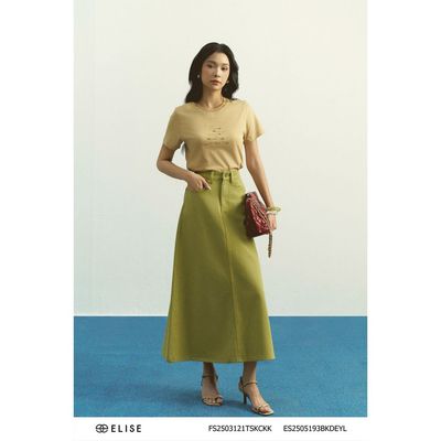 Chân váy denim dáng A dài thiết kế Elise ES2505193BKDEYL