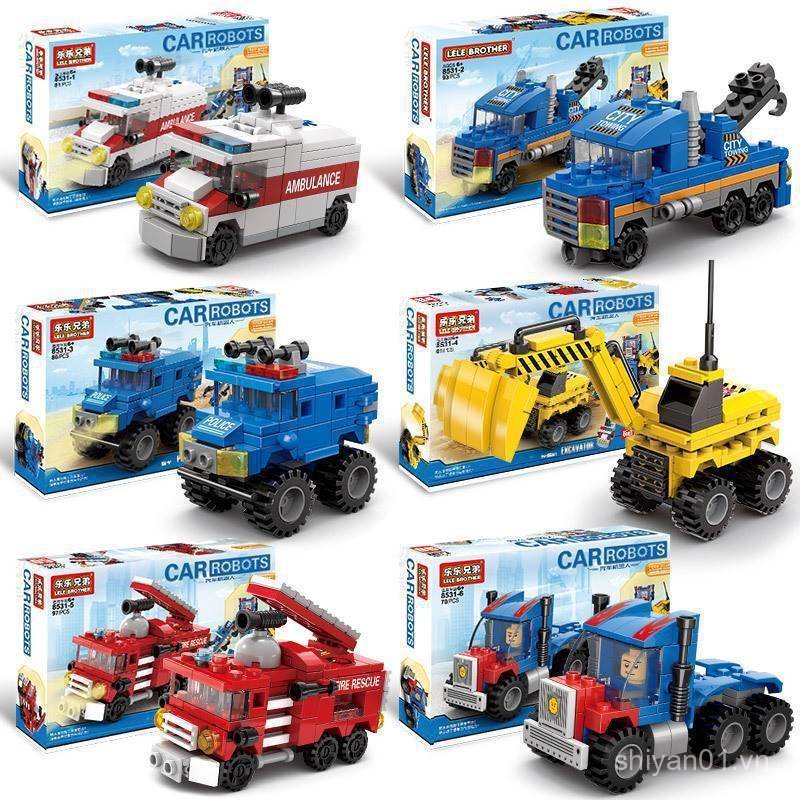 Lele Brothers Xe Tải Khối Xây Dựng Robot Hạt Nhỏ Hội Giáo Dục Trẻ Em I7N9