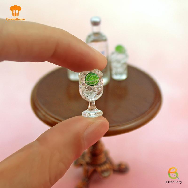 [Kitten-t] 3 Nhà Búp Bê Mini Nhựa Vodka Chai Thủy Tinh Mô Phỏng Đồ Chơi Mô Hình Đồ Chơi Mới
