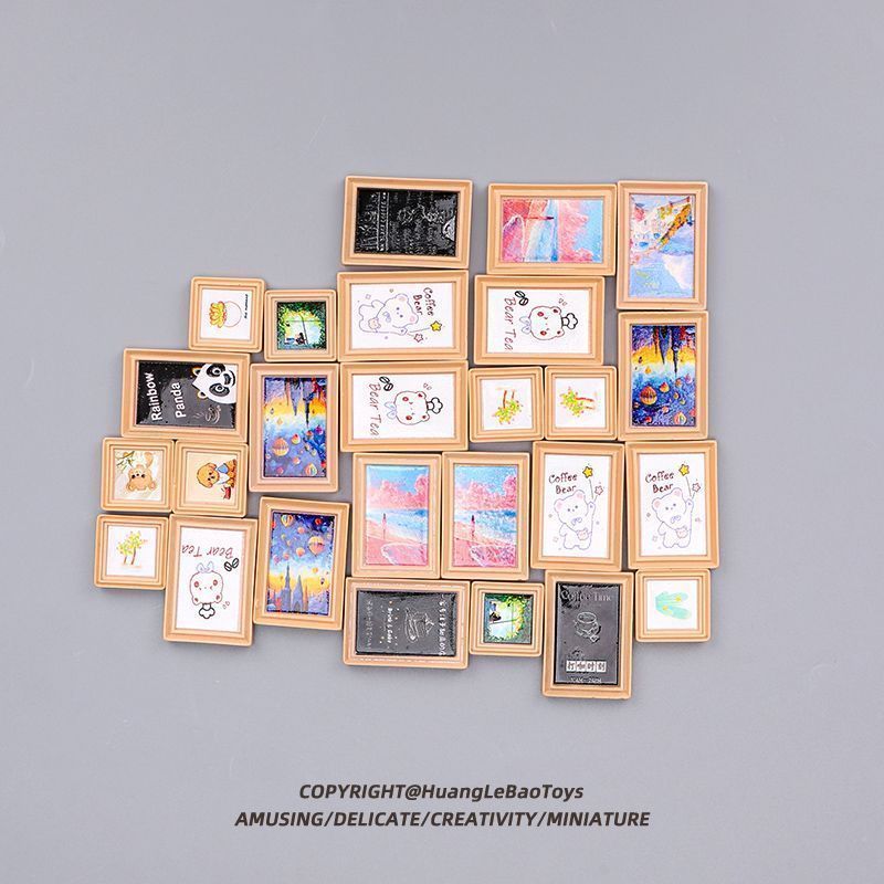 你相框微缩仿真画框墙壁画模型娃屋场景装饰道具过家家配件玩具Small photo frame, birthday friend, graduation gift, table display, thr