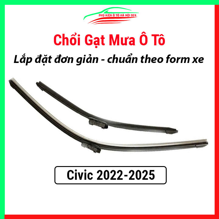 Bộ 2 Chổi Gạt Mưa Ô Tô Honda Civic Gen 11 2022-2025 Đời Mới LD Bosch