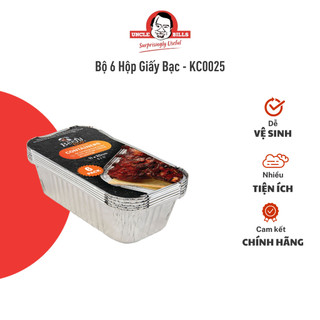 Bộ 6 hộp giấy bạc kèm nắp uncle bills đựng thực phẩm tiện lợi giữ nhiệt tốt - kc0025