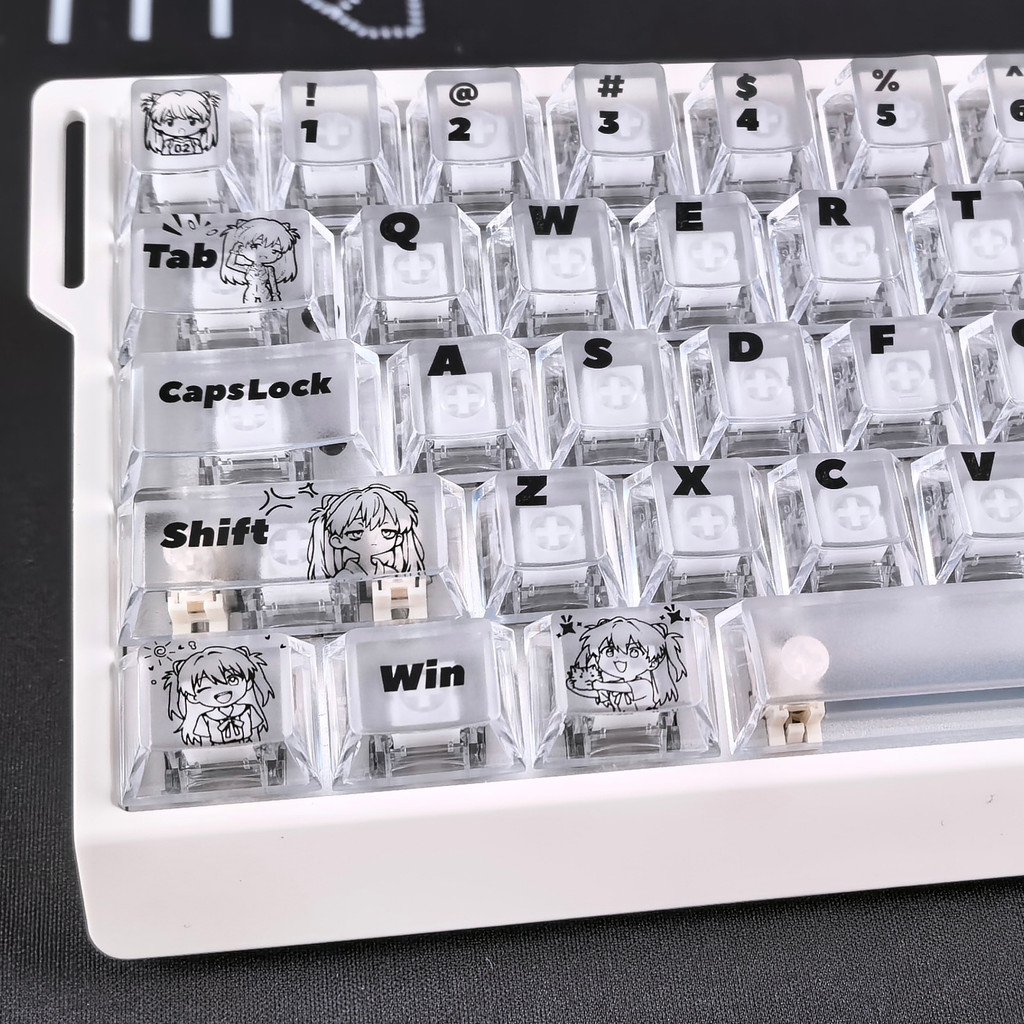 keycap keycap anime EVA Asuka Mist Keycap Trong Suốt Thích Ứng Với EV63 Từ Ace68 ExWalker X87 Magici