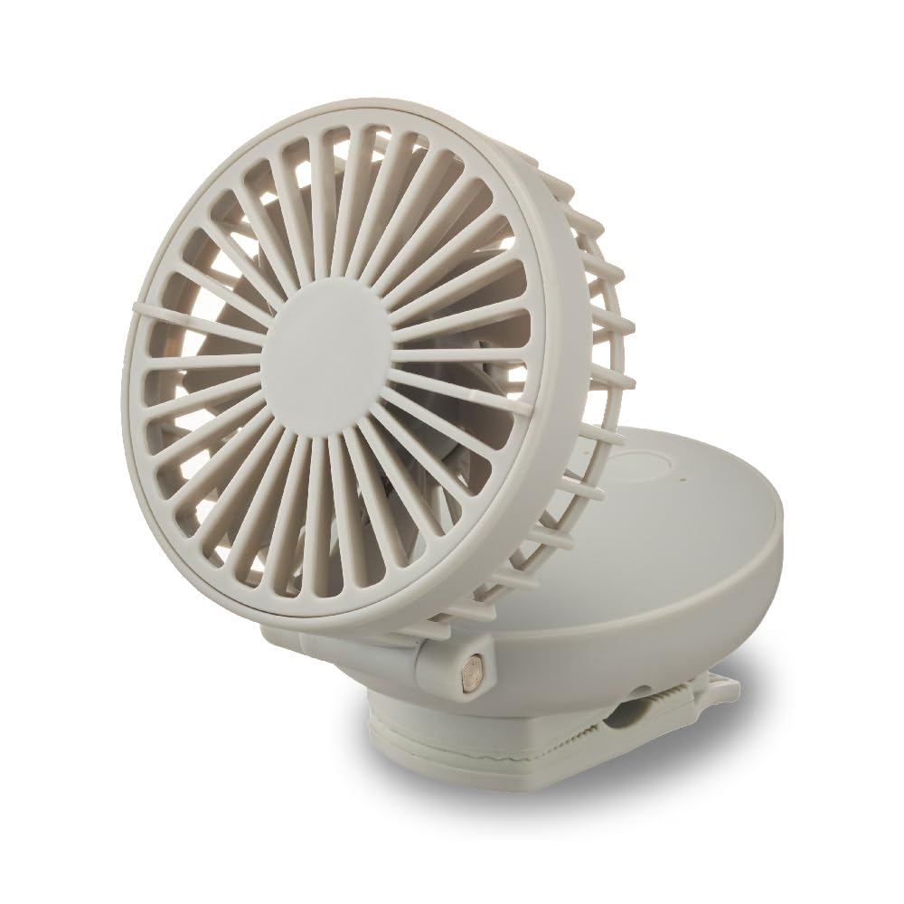 DOSHISHA Compact Fan Mini Clip with 3-speed airflow, USB powered, 4.5 hours charging time, Type-C DC