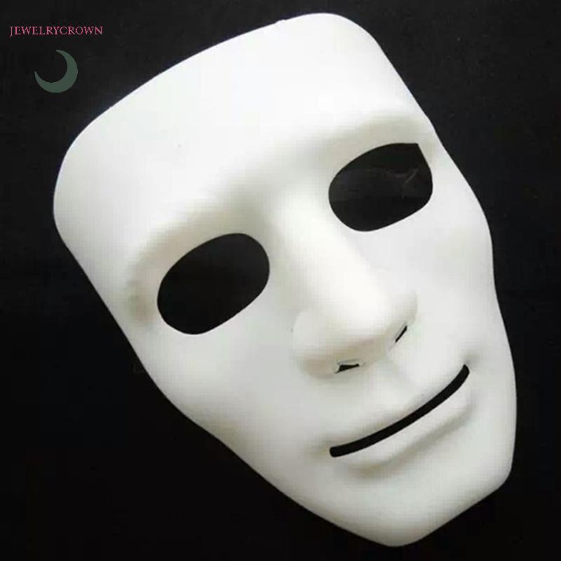 Mặt nạ toàn mặt Unisex Street Dance Opera Party Mask Cosplay White Face [VN]