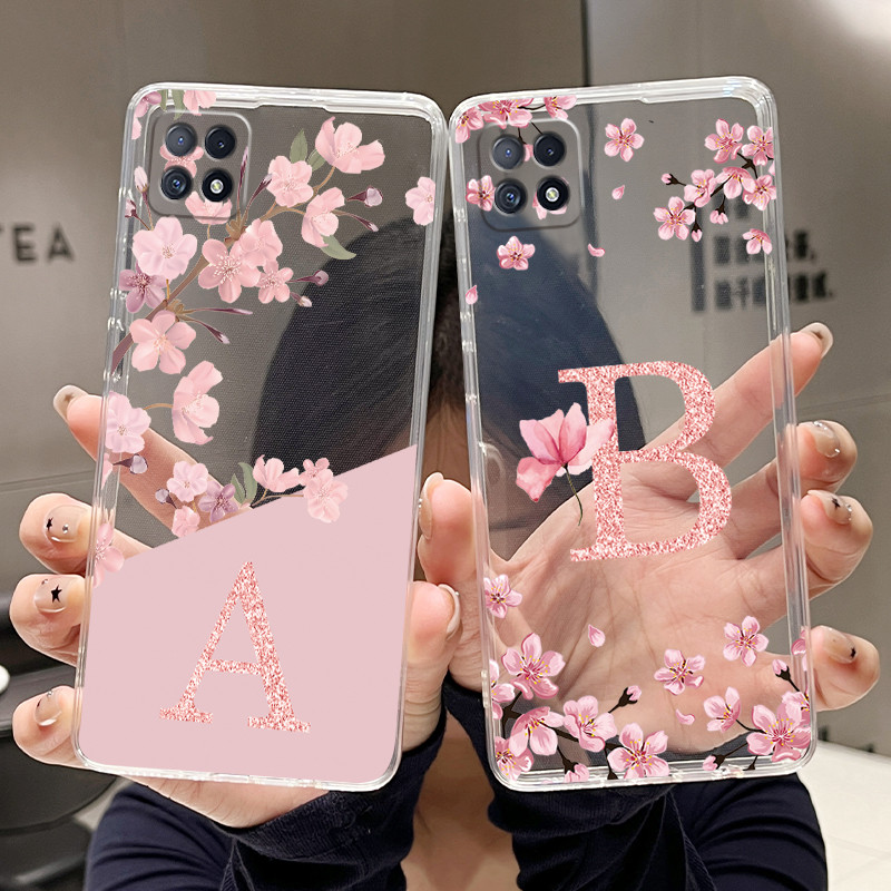 Ốp Lưng Chữ Cho OPPO A72 5G / A73 5G / A72n 5G / A53 5G Ốp Lưng Hoa Thời Trang Trong Suốt Silicon Mề