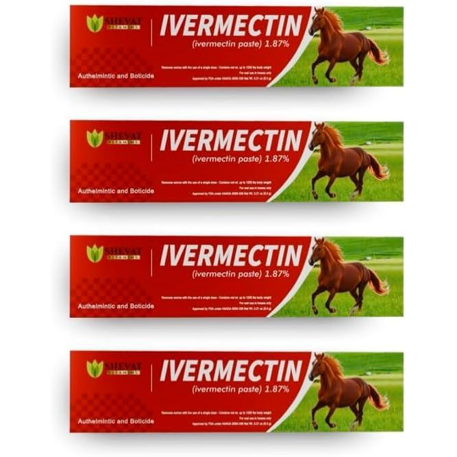 Ivermectin Horse Paste 1.87% – Hương Táo – Ống 6.08g – dành cho Ngựa Lên đến 1250 lb - 4 Gói
