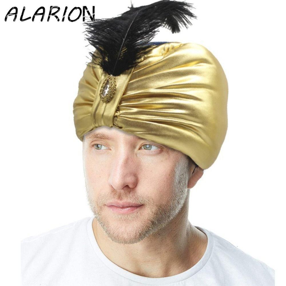 ALARION Ả Rập Xếp Ly Turban, Trang Điểm Mũ Ả Rập Mũ Xếp Ly Ấn Độ, Mới Lạ Cosplay Đầu Quấn Dân Tộc Su