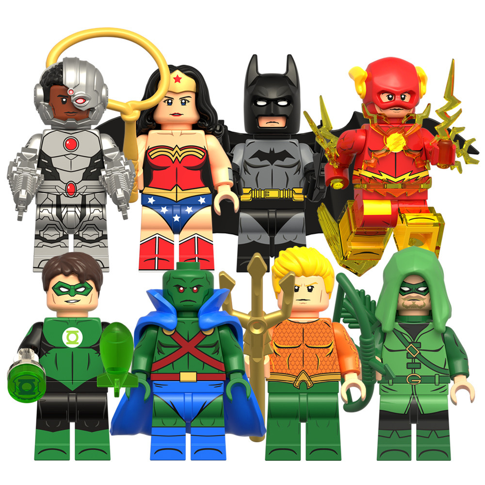 Bán Anh Hùng Nhân Vật Sao Hỏa Manhunter Xanh Đèn Lồng Mũi Tên Cyborg Aquaman Đồ Chơi Trẻ Em