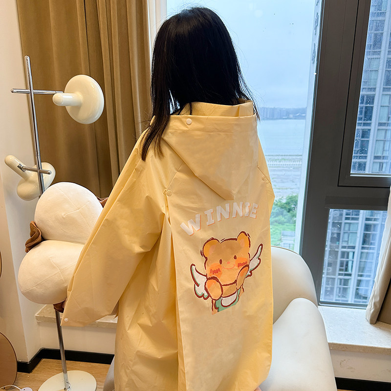 áo mưa 1 người cao cấp áo mưa bộ Áo mưa gấu bơ áo mưa nữ dài toàn thân chống mưa dễ thương xe chạy p
