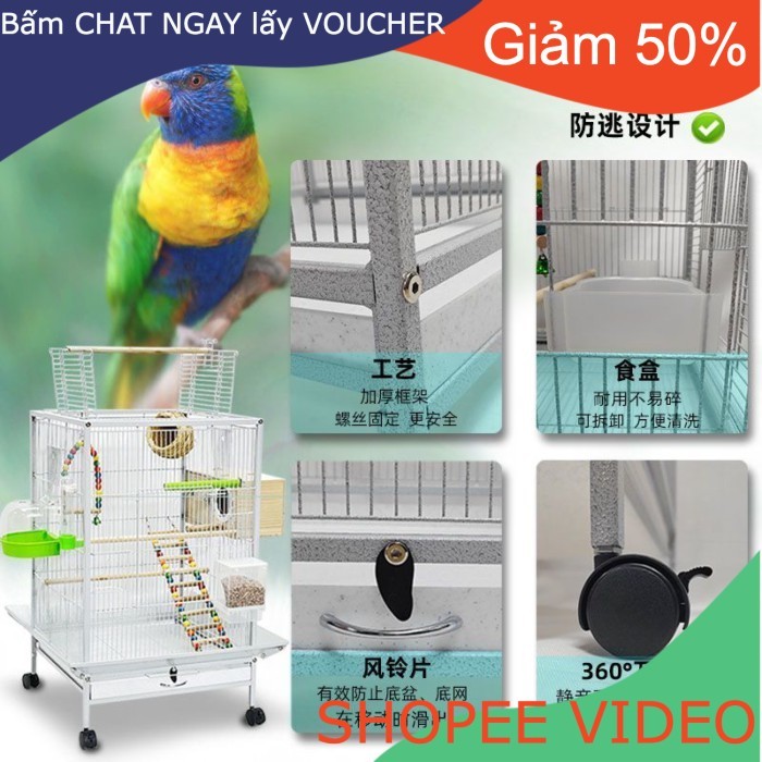 (Bán Sỉ) Trong kho Thú Cưng Lồng Di Lớn LỒNG CHIM Vẹt Lồng Cực Lớn Villa Myna Myna Phượng Hoàng Đen 