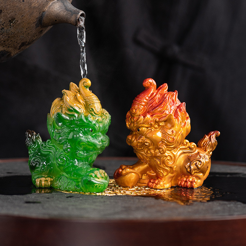 [Ấm trà có sẵn] Trà Kirin đổi màu Đồ trang trí thú cưng Boutique Kung Fu Tea Table Tea Table Tea Tab