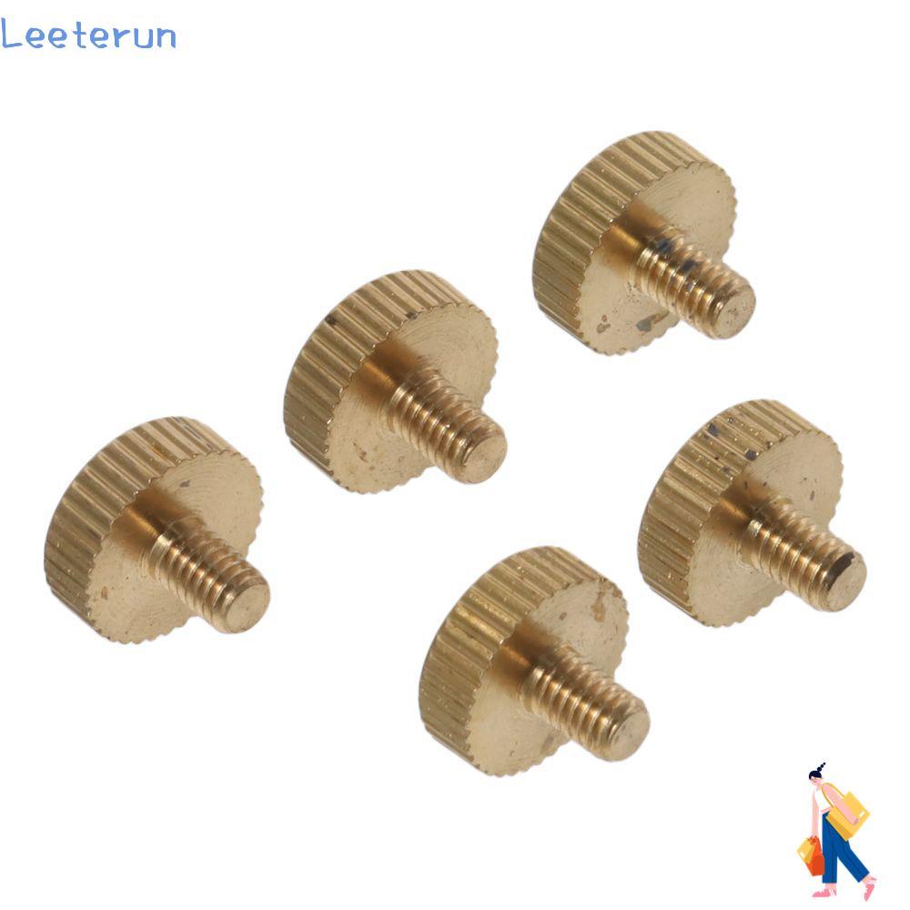 LEETERUN 5 Ốc Vít Ngón Tay Cái Có Dây, Đầu Bằng Đồng M4x 6-14mm, Núm Tay Cầm Bu Lông Bằng Đồng Bằng