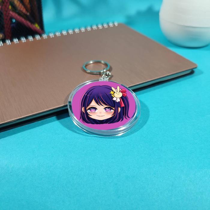 Keychain Anime Oshi no Ko - Ganci Anime Oshi no Ko - Gantungan Kunci - Hoshino Ai - Aquamarine - Rub