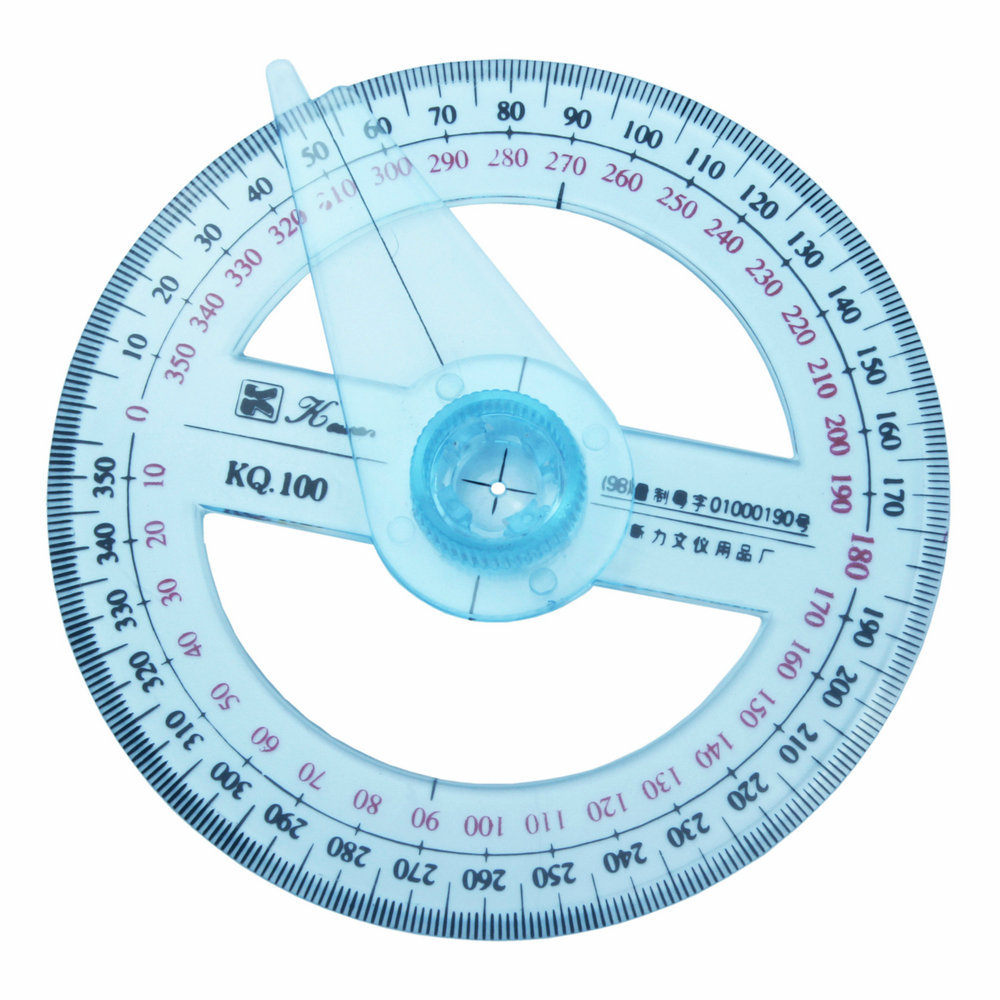 Kewen Full Round Con trỏ Protractor KQ100 Thước góc 360 độ Protractor Protractor 10cm Con trỏ xoay