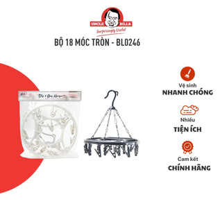Bộ 18 móc tròn uncle bills nhập khẩu treo quần áo mũ nón - bl0246