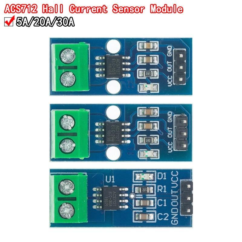 ACS712 5A 20A 30A Range Hall Mô-đun cảm biến dòng điện cho Arduino ACS712-30A ACS712-20A