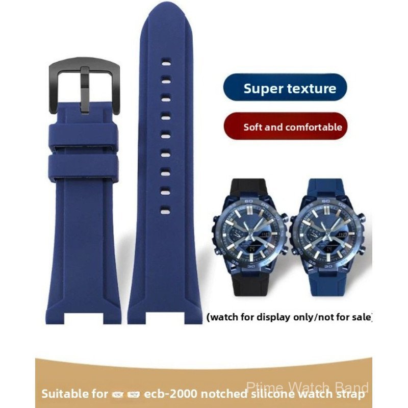 Dây đeo cổ tay silicon Notch đặc biệt, dành cho ECB-2000 / Gemini 8840119/8840129Phụ kiện đồng hồ th