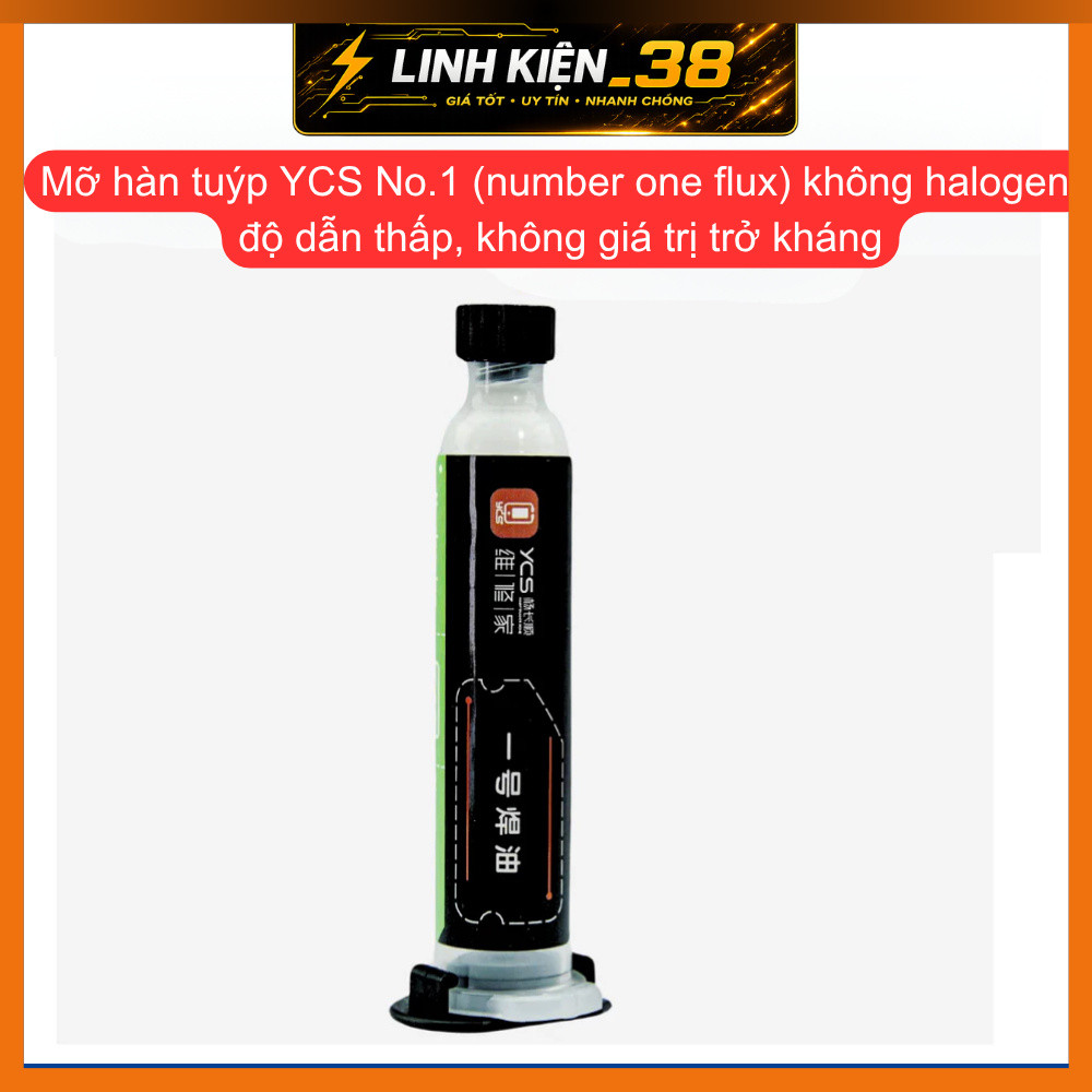 "Mỡ hàn tuýp YCS No.1 (number one flux) màu trắng sữa, không halogen, độ dẫn thấp, không giá trị trở