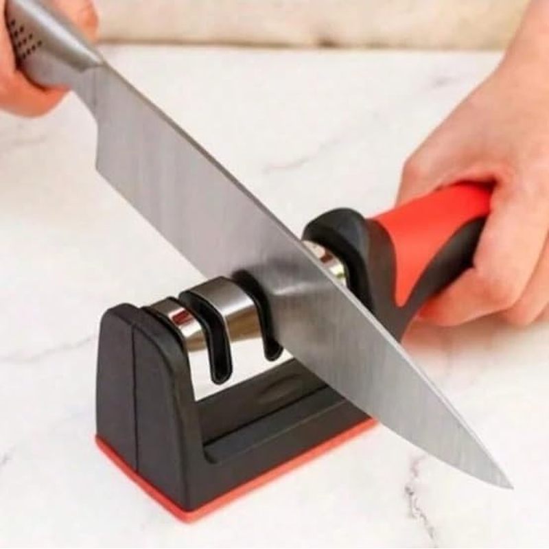 Knife Sharpener 3-Stage - Household Handheld Quick Knife Sharpener, Multi-Functional Three-Stage Kni