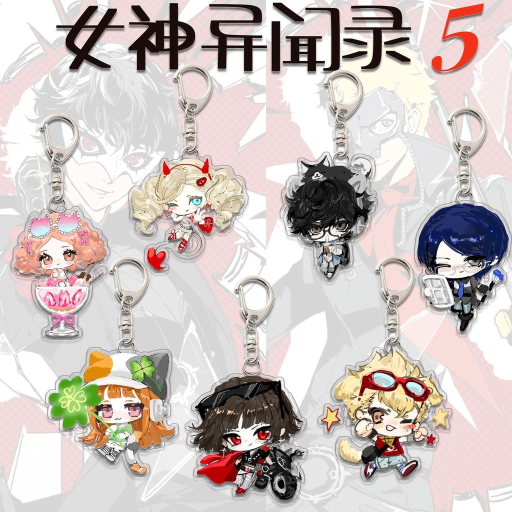 Persona 5 Acrylic Móc Khóa Amamiya Ren Sakura Futaba Ryuji Sakamoto Hoạt Hình Schoolbag Mặt Dây Chuy