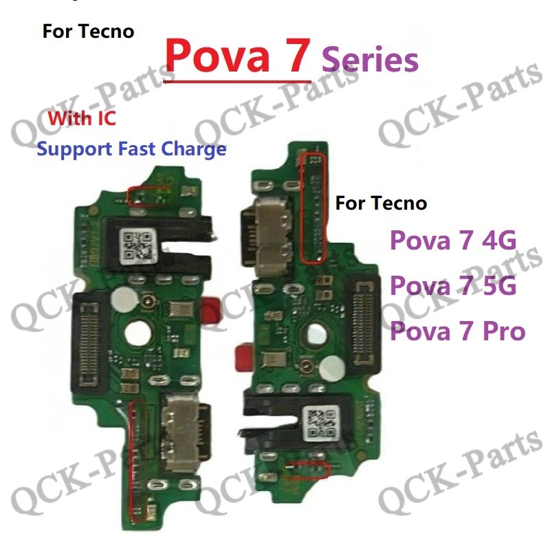 Sạc Cổng Sạc USB Ban Đầu Nối Cáp Mềm Cho Tecno Pova 7 4G 5G Pro LJ6 LJ7 LJ8