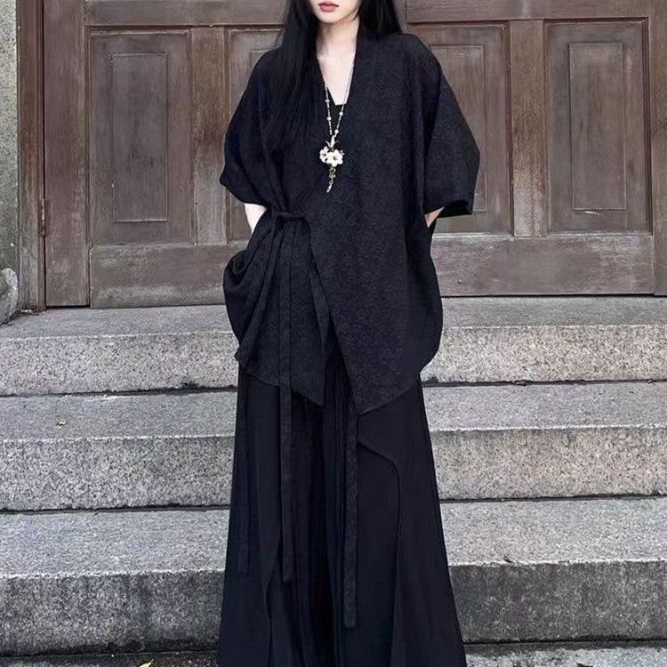 Phong cách dáng rộng Culottes Feel Wide New Yamamoto Women Deconstruction Dark Ba chiều Thiết kế Tru