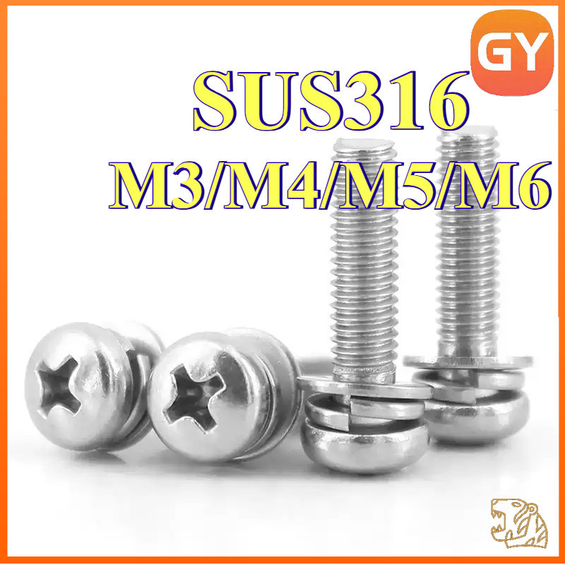 Gói 5-50c - Ốc/Bulong Lục 3 Cạnh PAKE kèm vòng đệm M3 / M4 / M5 / M6 các độ dài 4mm~50mm bắt tản nhi
