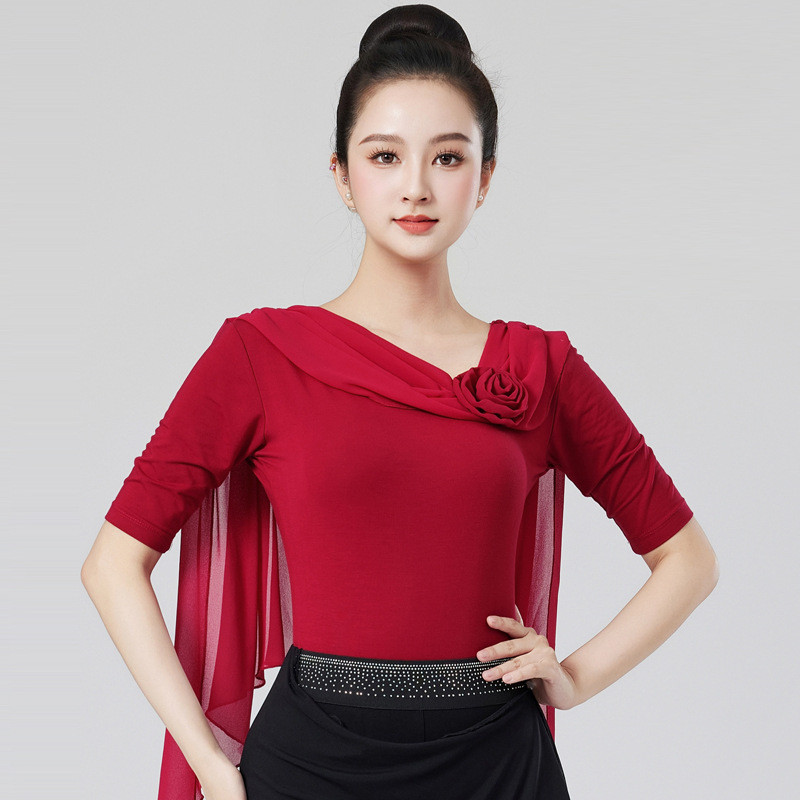 Quần áo tập thể hình cơ thể Nữ Dance Model Catwalk Practice Suit Latin Dance Suit Top / Cola20260422