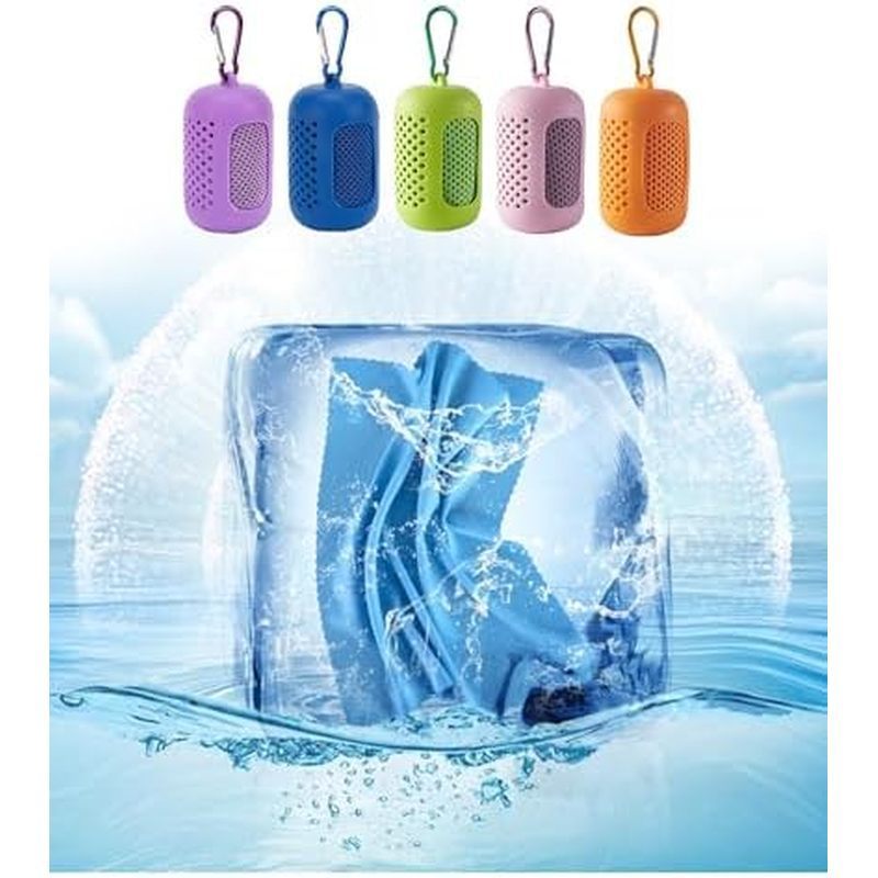 Cooling Towel[5 Pcs]-Sweat、Ice Towel， Gym、Golf、Camping Hiking、Basketball、Yoga Towel with Silicone St
