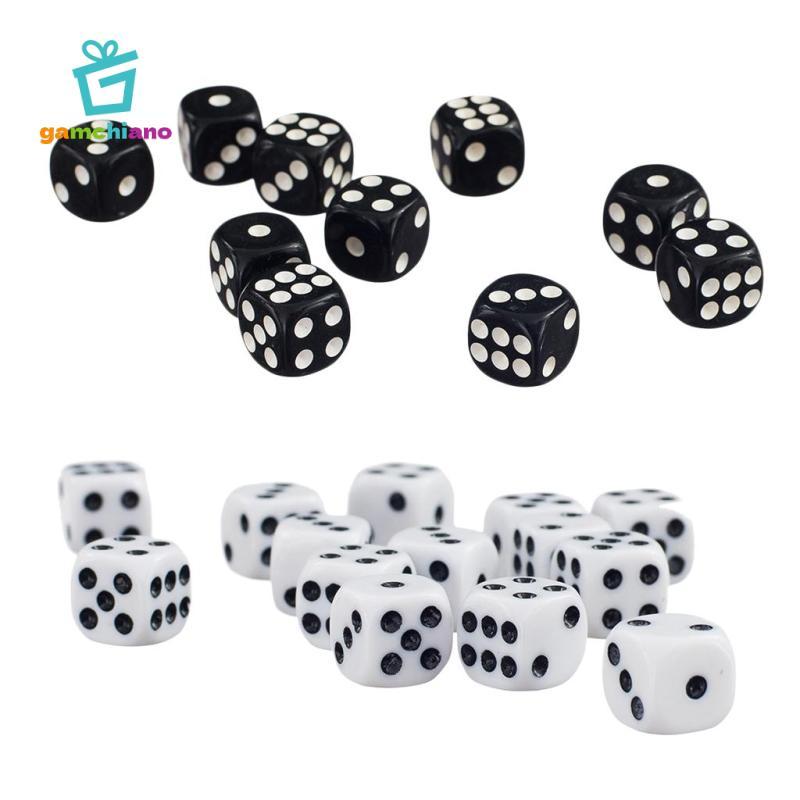 Gamchiano 100 Opaque D6 Dice 12mm Xúc xắc sáu mặt cho D & D RPG MTG Phụ kiện Đen + Trắng