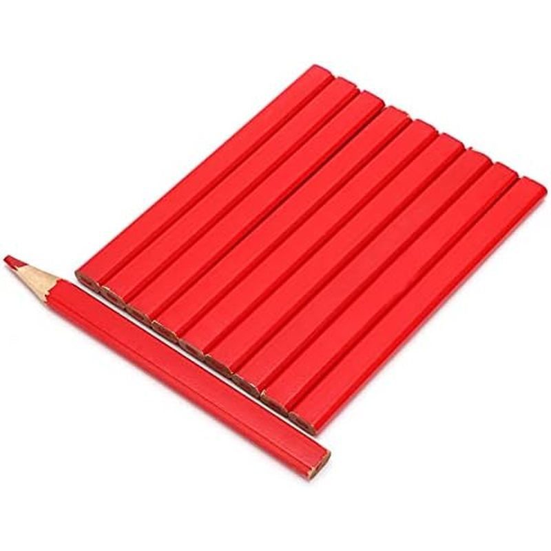 10Pcs Carpenter Pencils Wood Marking Pencil with Red Lead Oval Pine Construction Pencils for Workers