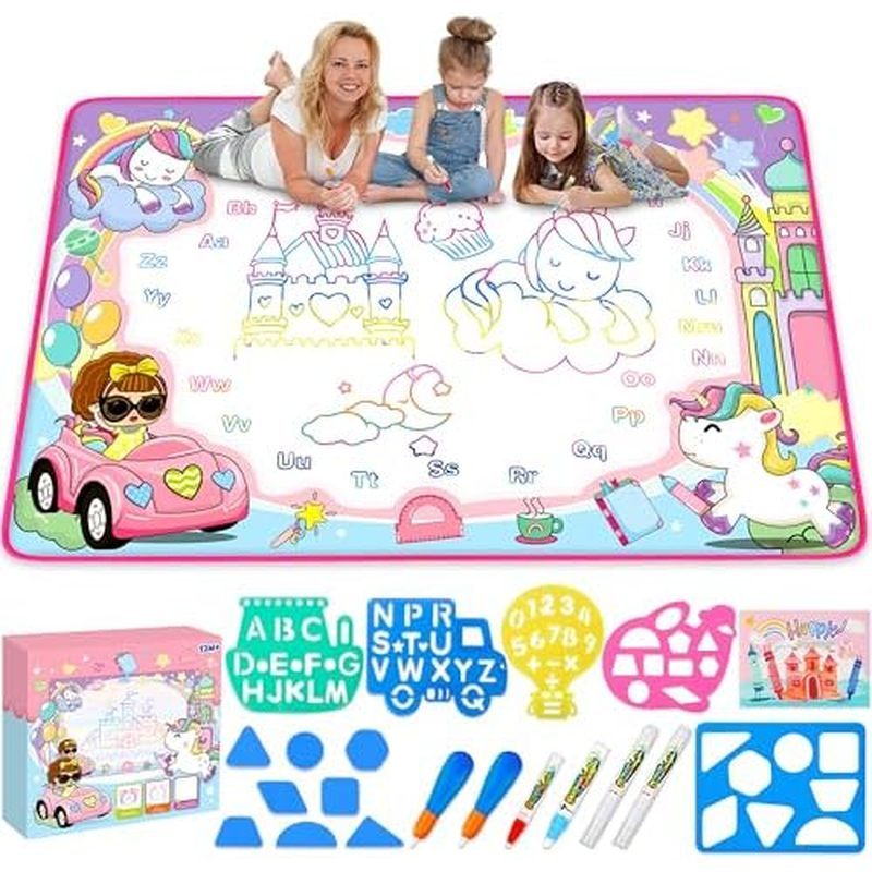 Mat - Kids Painting Writing Doodle Toy Board - Color Doodle Drawing Mat Bring Magic Pens Educational