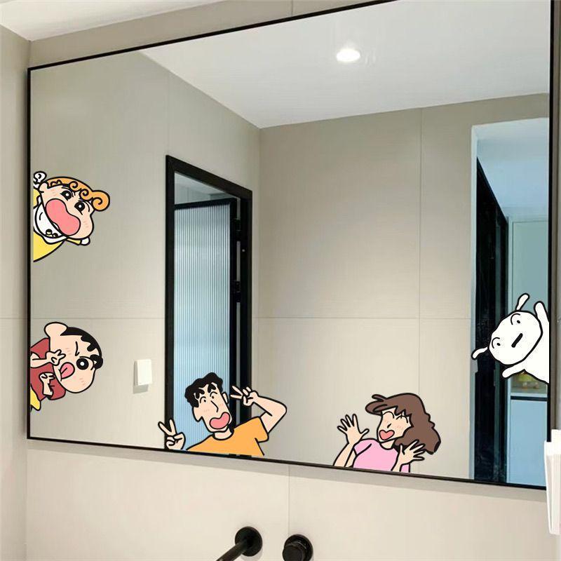 Nhãn dán trang trí gương phòng ngủ Crayon Shin-Chan, Nhãn dán trang trí gương vệ sinh, Nhãn dán chốn