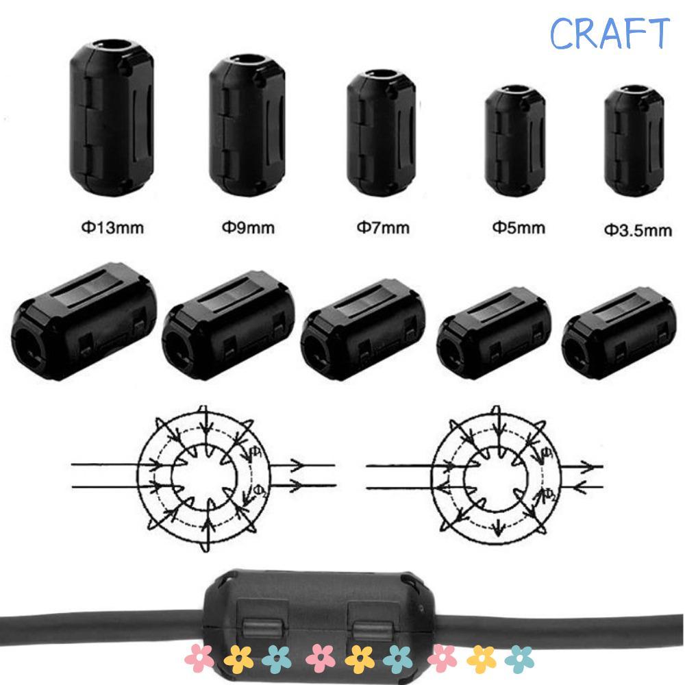 CRAFT Choke Coil EMI RFI Noise, Snap Type Black Ring Core Ferrite Bead Kẹp, Bao Chống nhiễu Lọc Clip