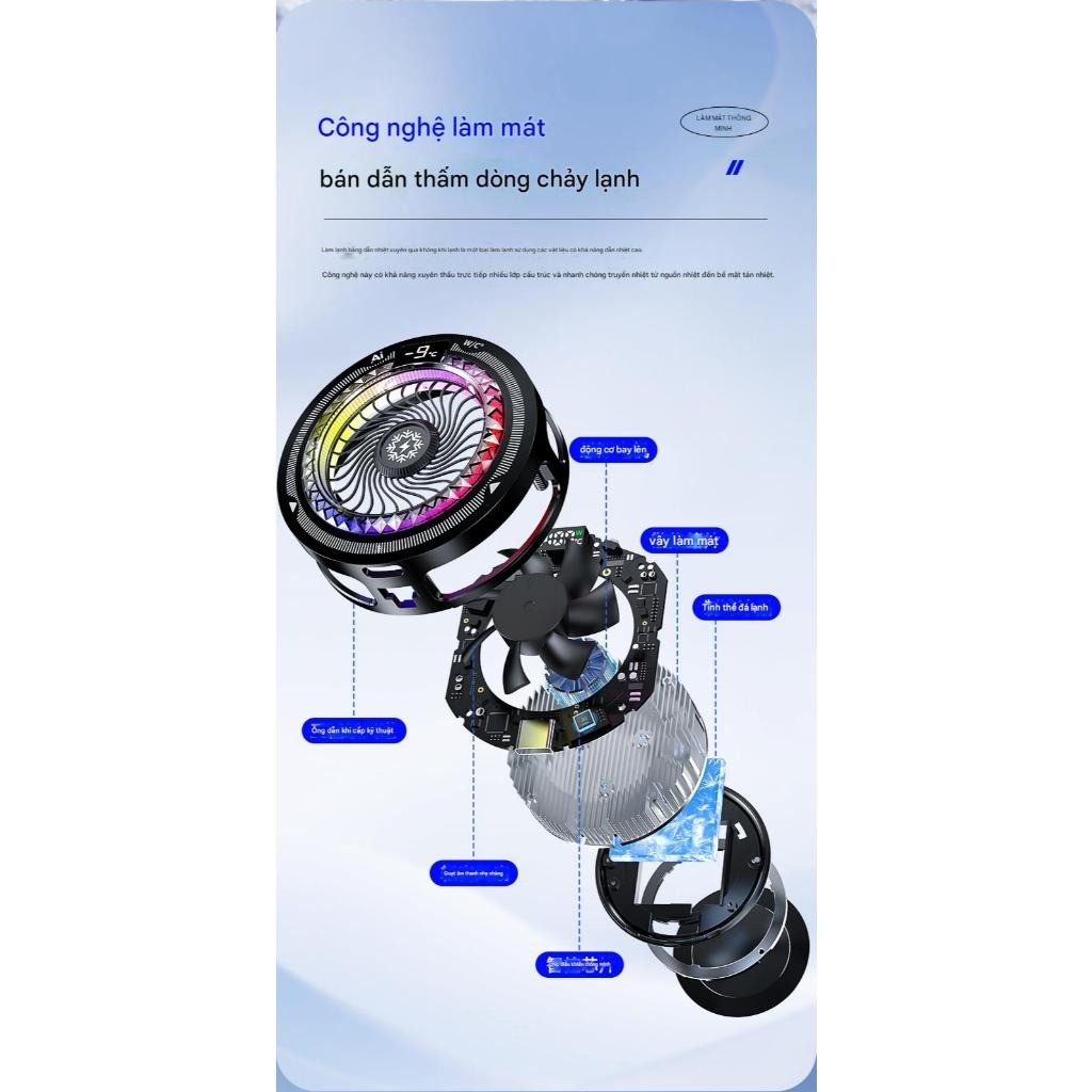 Sò Lanh Kiri TH25 Pro AI 24w - Quạt làm mát điện thoại, Tốc độ gió có thể điều chỉnh, công suất tối đa 24w - Bảo hành 1 trong 1 | BigBuy360 - bigbuy360.vn