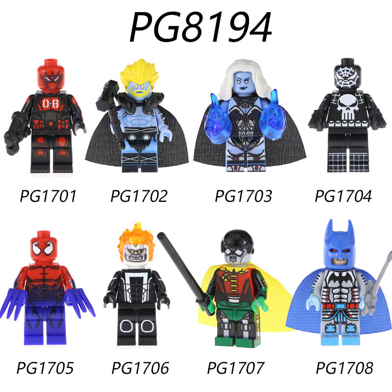 Pin Gao PG8194 Knight Batman Frost Thor Độc tố Evil Knight Robin Lắp ráp Đồ chơi người đàn ông