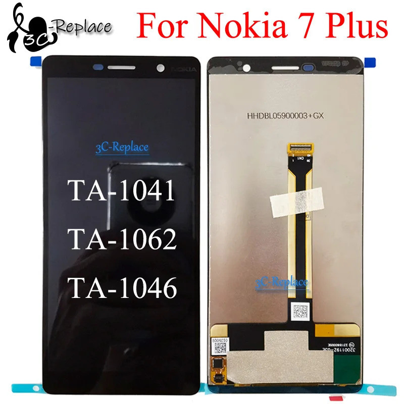 Đen 6.0 Inch Cho Nokia 7 Plus 7P TA-1041 TA-1062 TA-1046 LCD DIsplay Màn Hình Cảm Ứng Bộ Số Hóa Bảng
