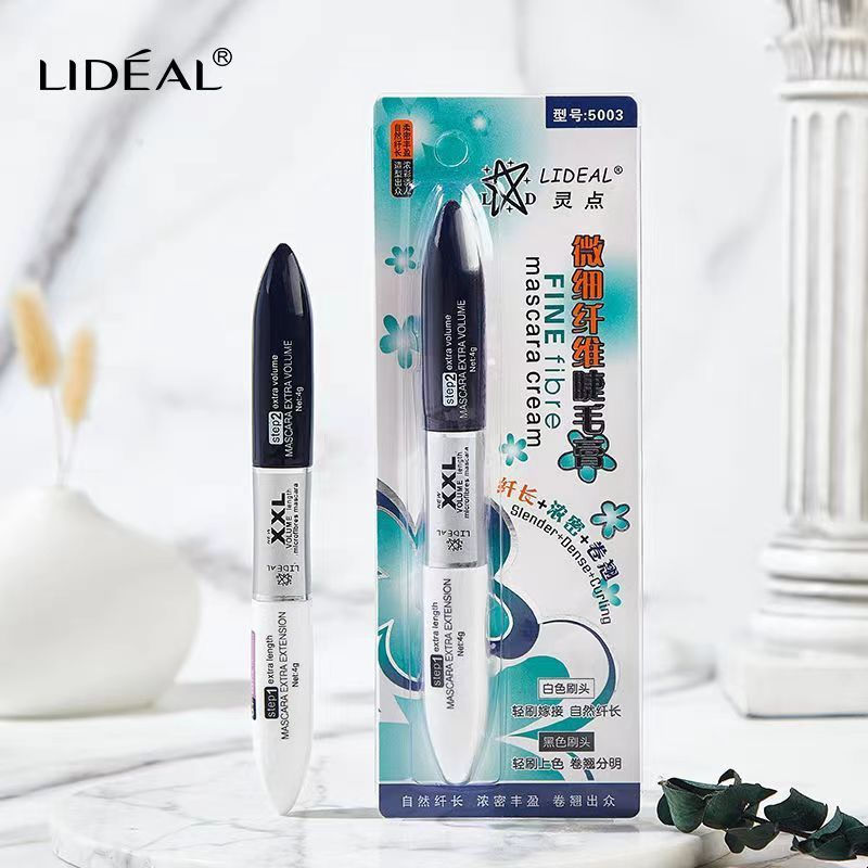 [Bán chạy] LIDEAL LIDEAL Microfiber Dài Chống Thấm Nước Chống lem Đen Trắng Đầu Bàn Chải Mascara Hai