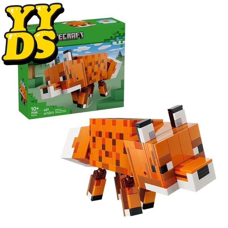 Tương thích với Lego Minecraft Series 21588 Fox Building Blocks Bộ sưu tập quà tặng đồ chơi xây dựng