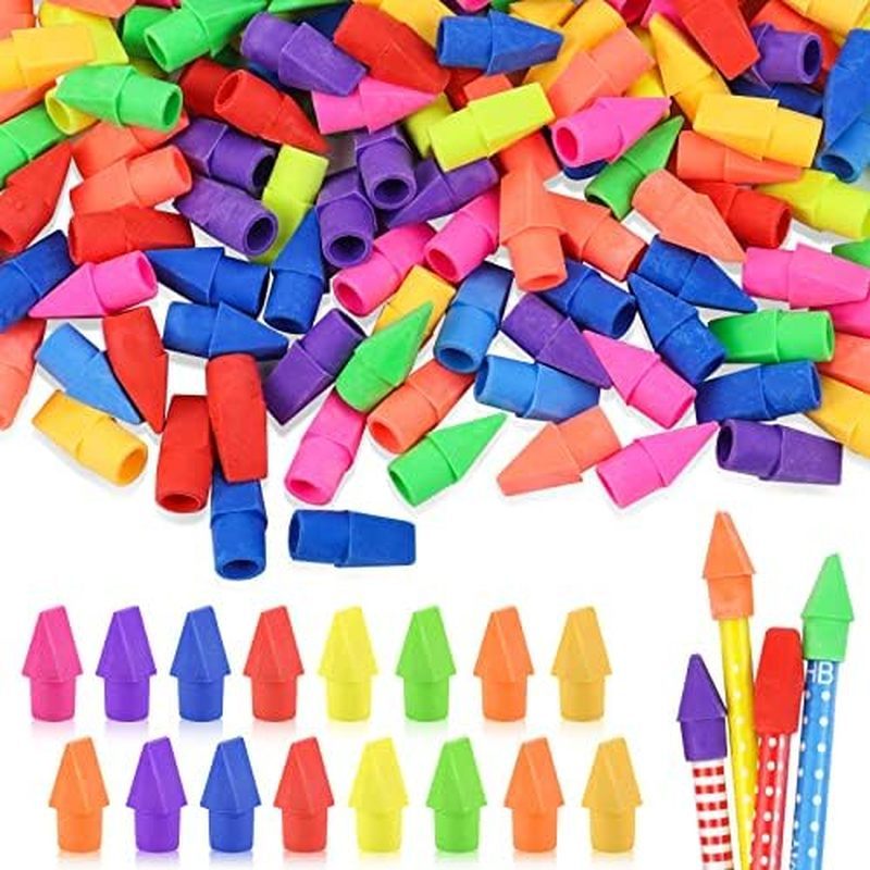 800PCS Caps Pencil Erasers Chisel Shape Pencil Eraser Arrowhead Caps Erasers Latex Free Pencil Penci