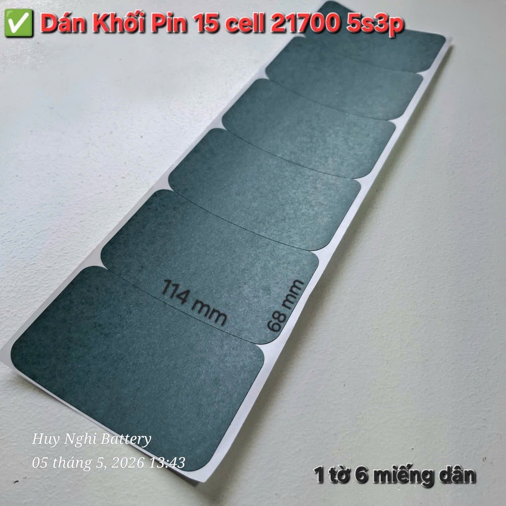Dán Cách Điệp Khối Pin 15 cell (5s3p) Loại Vỏ 21700