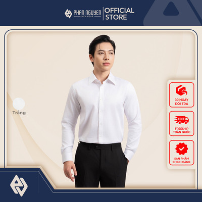Áo sơ mi cotton nam Elegant Phan Nguyễn, chất liệu cao cấp, mềm mịn, thoáng, form slim fit SMD.1485