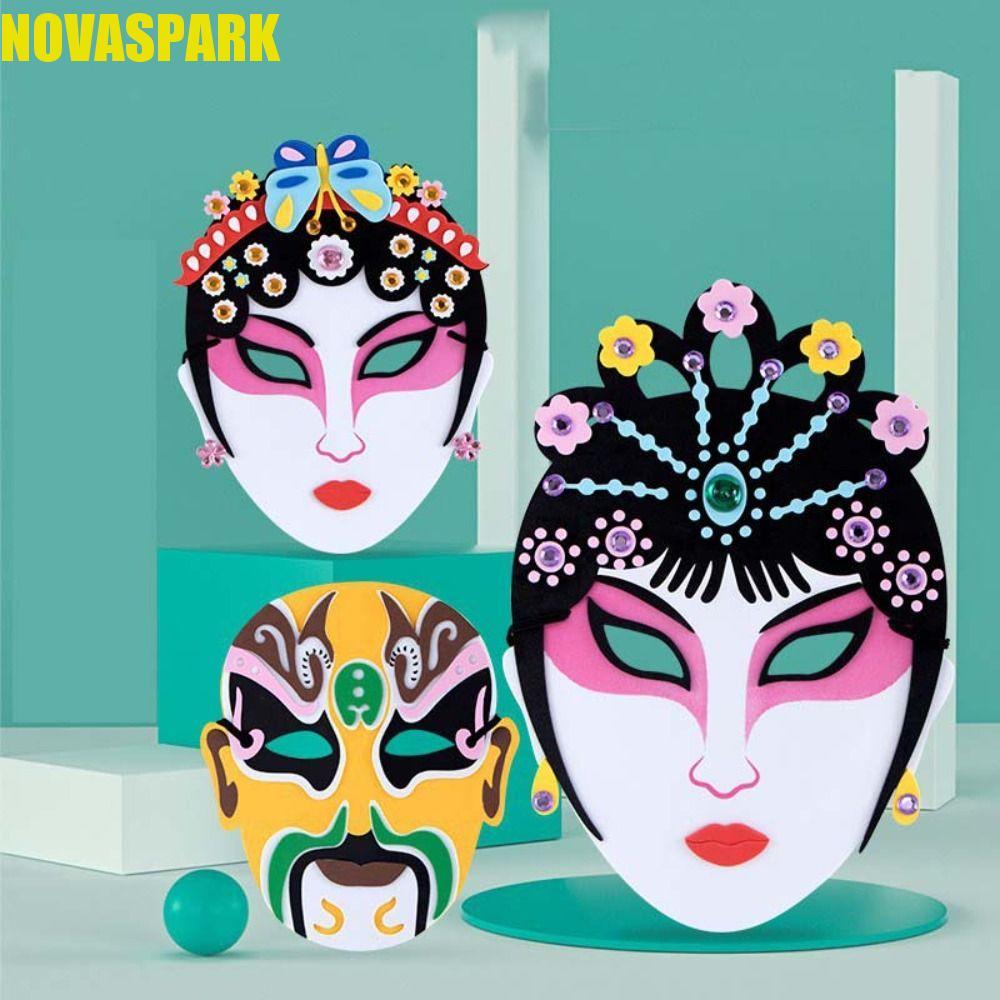 NOVASPARK EVA Beijing Opera Mask, Gói vật liệu tự làm Bắc Kinh Opera Mặt nạ phong cách Trung Quốc, N